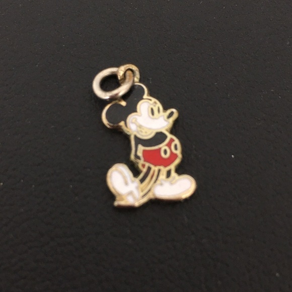Vintage Walt Disney Mickey Mouse Tiny Charm Pendant Gold Miniature Collectible - Picture 2 of 11